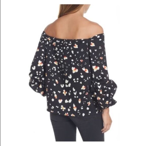 HALOGEN -Puff Sleeve Off Shoulder Top - Picture 2 of 6